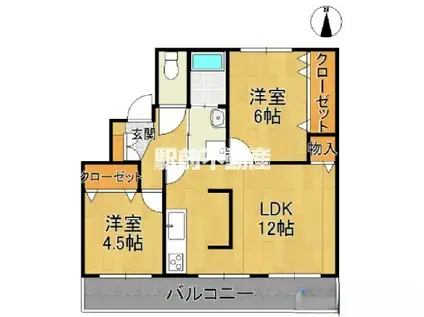 サンコーポラス柳川I(2LDK/2階)の間取り写真