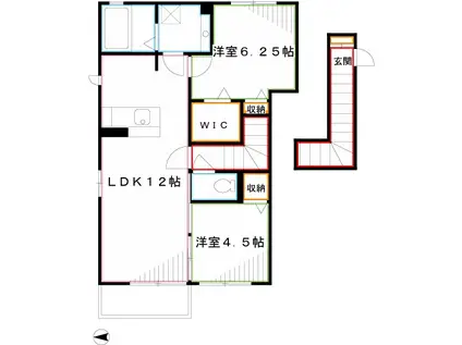 フェリオ(2LDK/2階)の間取り写真