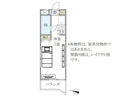 ブルークレール・K(ワンルーム/4階)の間取り写真