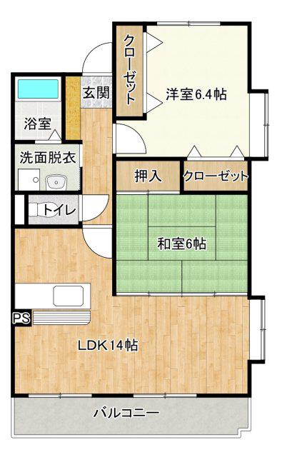アンダンテ(2LDK/3階)の間取り写真