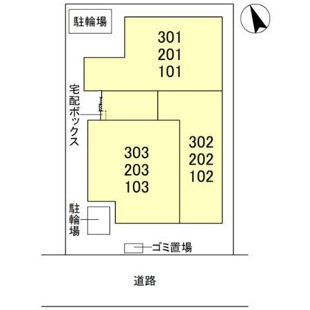 クラシスト東粉浜イースト(1LDK/2階)の間取り写真
