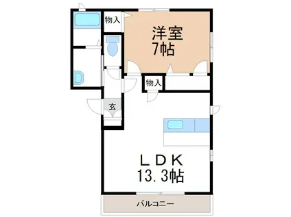 アン・エチュード(1LDK/3階)の間取り写真