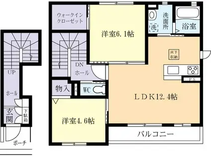 CASA・FORESTA A(2LDK/2階)の間取り写真