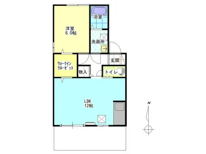 メゾン山和B(1LDK/1階)の間取り写真
