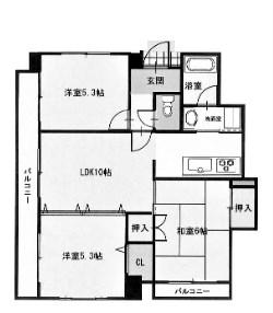 ブランシール芦屋(3LDK/2階)の間取り写真