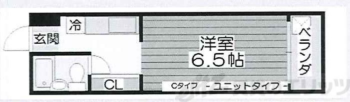 イーズIII(ワンルーム/4階)の間取り写真