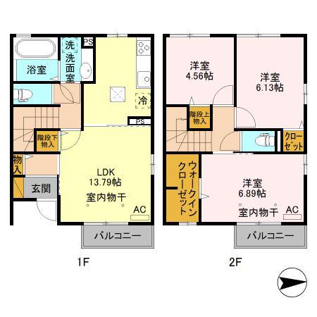 フォンテーヌB(3LDK/1階)の間取り写真