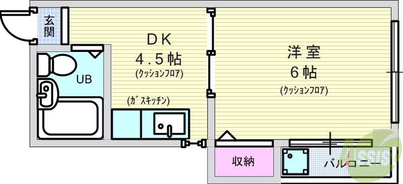JPアパートメント豊中II(1DK/3階)の間取り写真