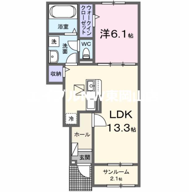 エスポワール昴A(1LDK/1階)の間取り写真