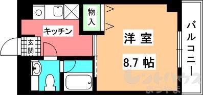 シャルマン道後(1K/10階)の間取り写真