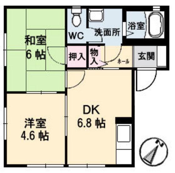 サリーゼ名田(2DK/1階)の間取り写真