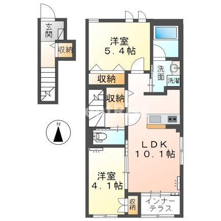 MORUSBERG(2LDK/2階)の間取り写真