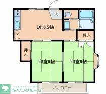 グリーンハイツ(2DK/1階)の間取り写真