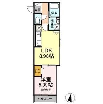 ロイヤルレジデンスIII(1LDK/3階)の間取り写真