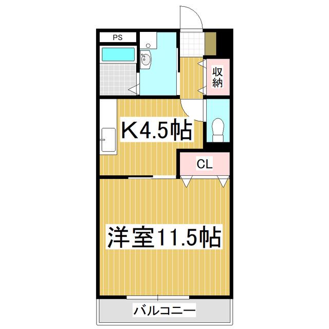 VIEW CREST(1K/2階)の間取り写真