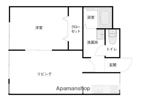 リヴィエール(1LDK/2階)の間取り写真