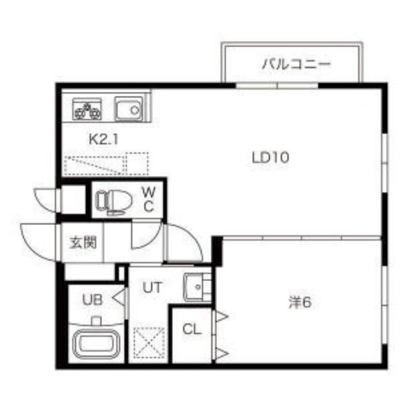 ENCHAN-THE菊水(1LDK/2階)の間取り写真