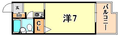 ヴェルドール王子公園(1K/5階)の間取り写真