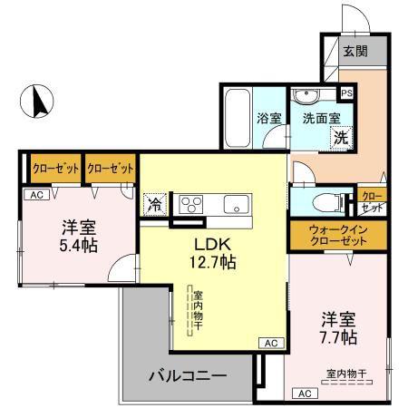 D-RADIANTE(2LDK/3階)の間取り写真