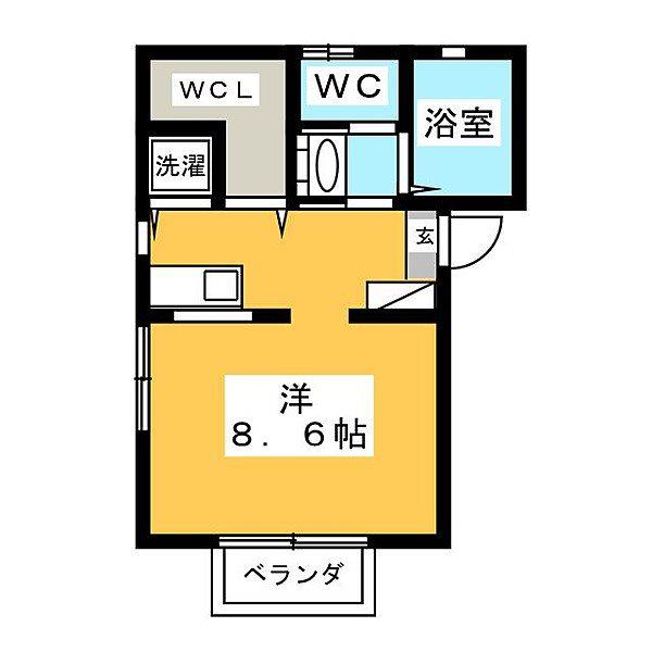 プレステージII(ワンルーム/1階)の間取り写真