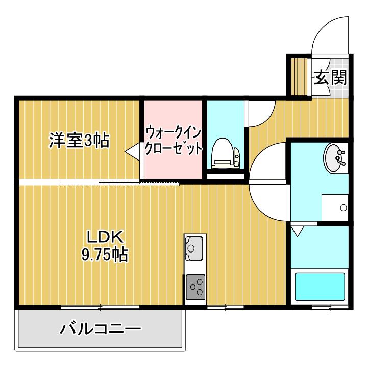 D-ROOMSUMON弁天橋I(1LDK/3階)の間取り写真