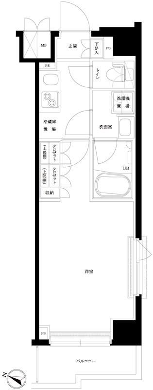 ルーブル川崎上平間弐番館(1K/3階)の間取り写真