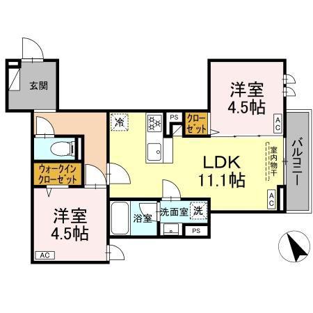 セレスティア桜上水(2LDK/3階)の間取り写真