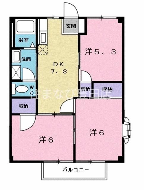 ニューシティー司(3DK/2階)の間取り写真