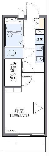 レオパレスヴィーブル(1K/1階)の間取り写真