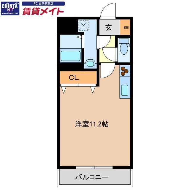 フラワーヒルズ(ワンルーム/1階)の間取り写真