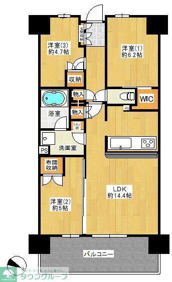 パークホームズ千葉(3LDK/12階)の間取り写真