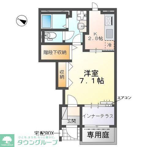 グランアサヒ(1K/1階)の間取り写真
