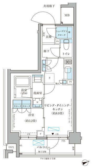パークアクシス文京本郷(1LDK/3階)の間取り写真