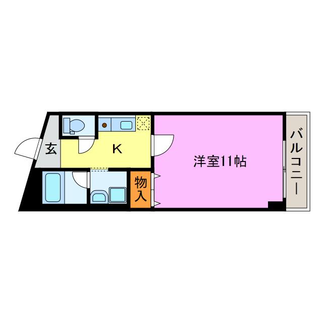千秀XI(1K/4階)の間取り写真