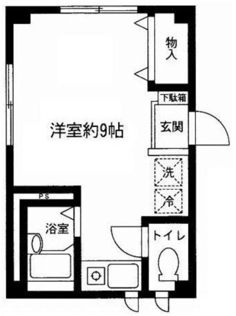 Y′S三田(ワンルーム/2階)の間取り写真