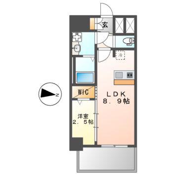 エスリード ザ・レガリア新栄PREMIER(1LDK/12階)の間取り写真