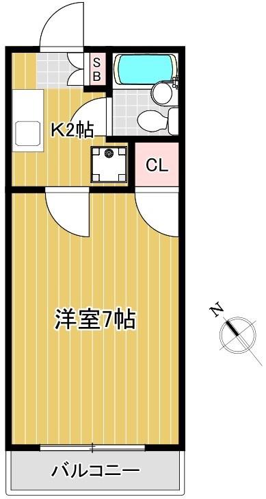 ツインテラス鷺宮A棟(1K/1階)の間取り写真