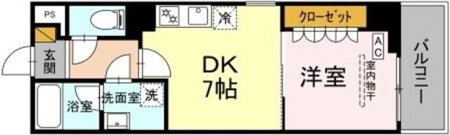 GRAND VILLAGE(1DK/3階)の間取り写真