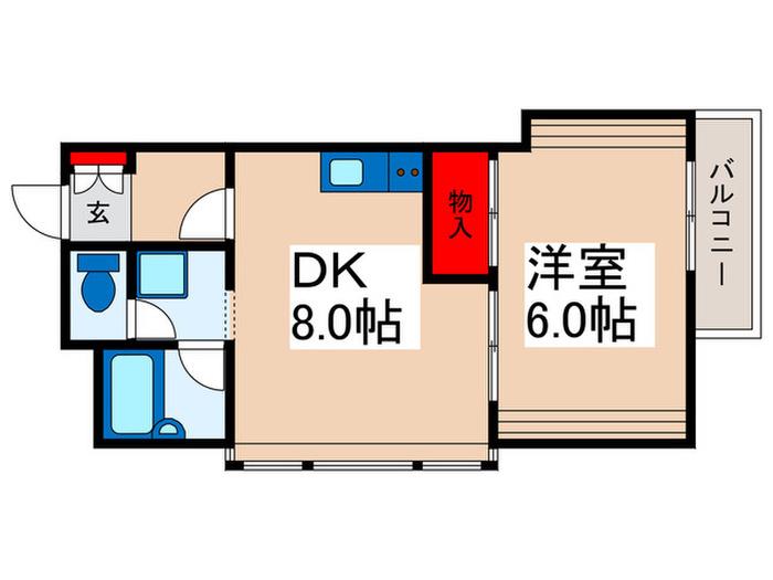 セレクトハウス山三(1DK/2階)の間取り写真
