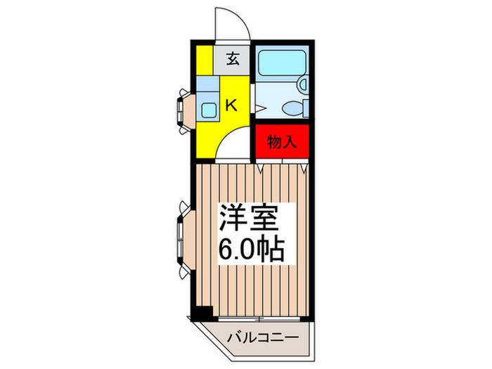 フラワ―ハイツ(1K/3階)の間取り写真