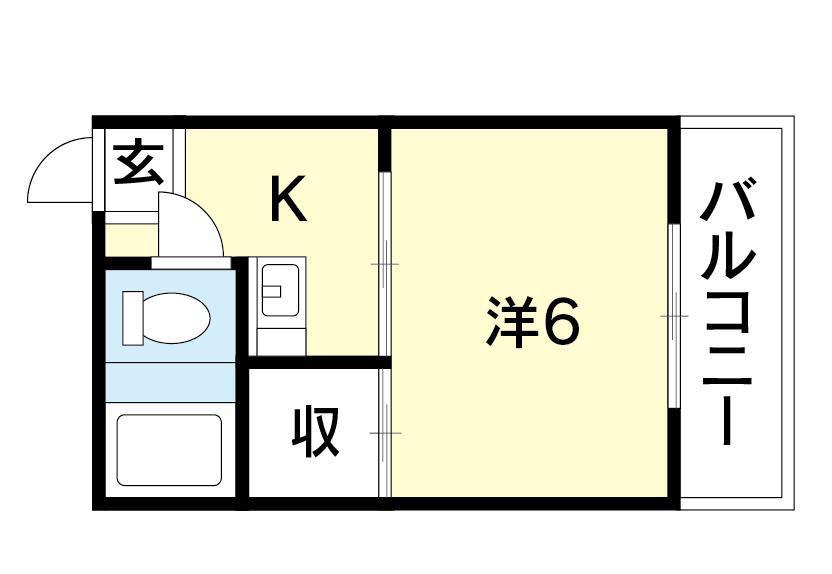 長谷部マンション(1K/2階)の間取り写真