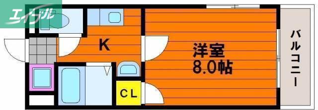 アレグリア内山下(1K/10階)の間取り写真