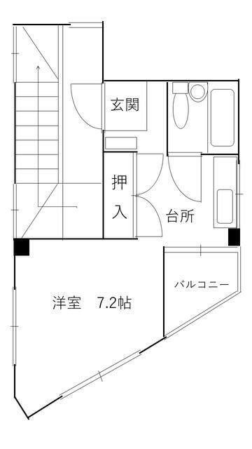 ベス21(1K/4階)の間取り写真
