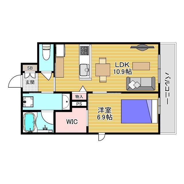 シャーメゾン ボーテ(1LDK/1階)の間取り写真