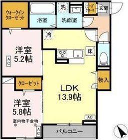 CLASSEUM連坊I(2LDK/3階)の間取り写真