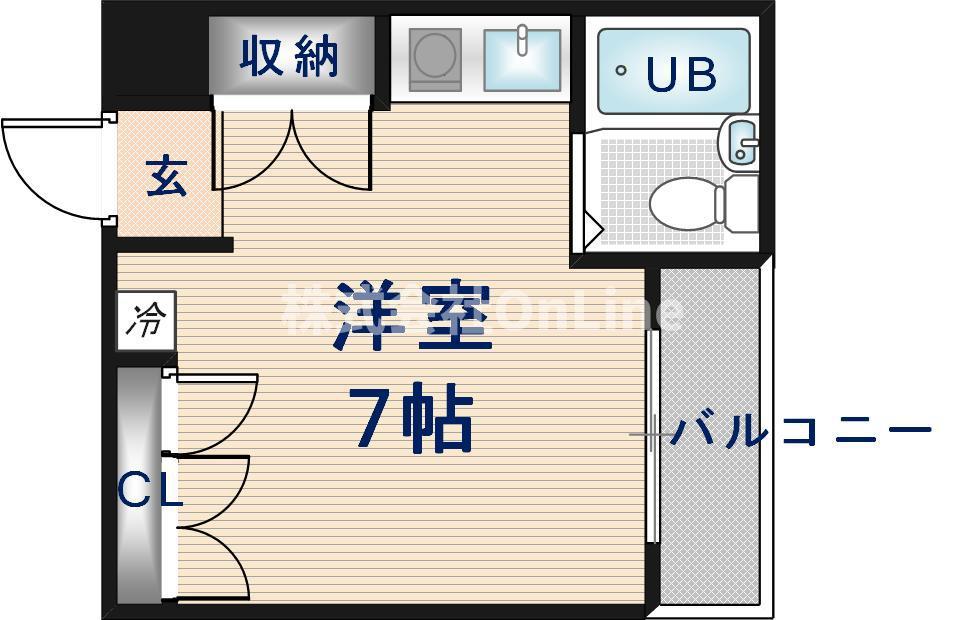 長瀬駅前マンションB棟(ワンルーム/2階)の間取り写真