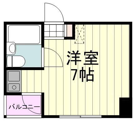 国立ヒルズ(ワンルーム/2階)の間取り写真