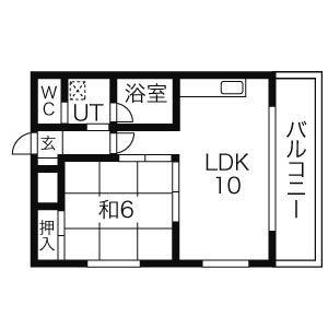 R-COURT泉(1LDK/5階)の間取り写真