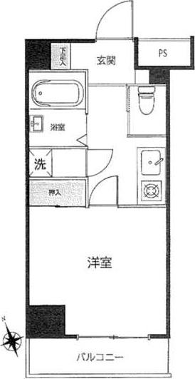 マイナビSTAYミライエ本郷三丁目(1K/2階)の間取り写真