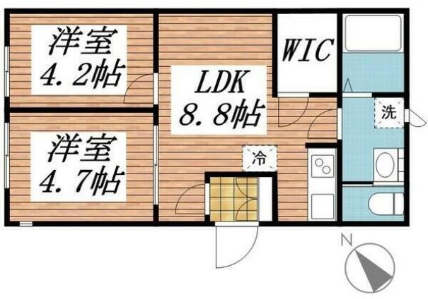 エクウス中村橋(2LDK/3階)の間取り写真